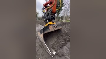 NEW PRODUCT ALERT: Tilt Rotator Shaping Bucket! #shorts #excavation #construction