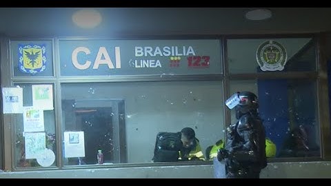 Jornada de vandalismo en Bogotá: policías del CAI Brasilia iban a ser quemados