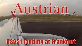 Austrian Airlines Embraer 195 onboard landing at Frankfurt Airport | OS251
