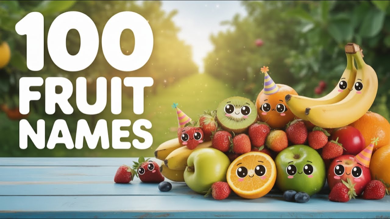 100 FRUITS NAME in English for kids | First Words for Babies #liltotstv ...