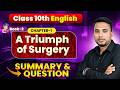 Class 10th English Chapter 1 | A Triumph of Surgery | Summary & Questions | Book 2 Footprint | NCERT