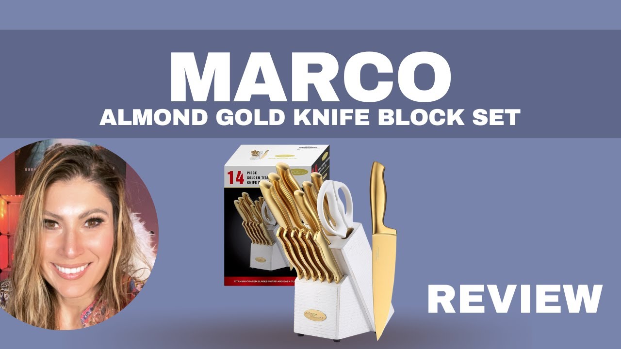 MARCO ALMOND Gold Knife Set MA21 Titanium Coated 14 Pieces REVIEW