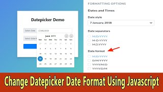 How to change datepicker date format using Javascript?