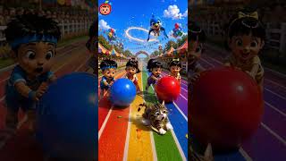 🏁 Who Will Win the Giant Ball Race 🔵🔴 | MomoApple Challenge
