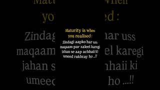 #maturity #reality #lesson 💯❤️‍🩹🥀