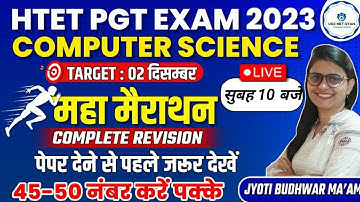 Complete Revision for  HTET PGT Computer Science l Jyoti Budhwar | UGC NET GYAN Computer Science