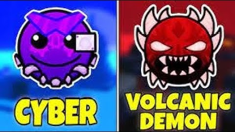 How to get cyber and volcanic demon in find the geometry dash difficulties Roblox