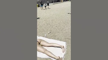 Sunny Day At Barcelona Beach Spain 