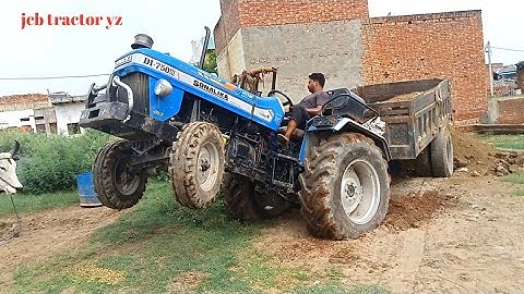 Mahindra Arjun tractor trolley mitti loading in jcb 3DX plus lodar machine and jcb tractor yz