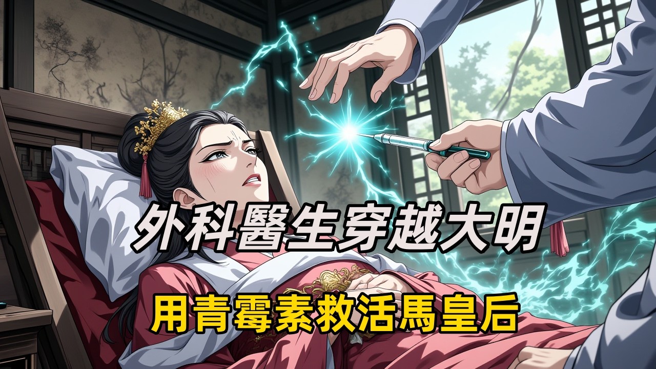 《外科醫生穿越大明，用青霉素救活馬皇后》李真穿越大明成小道士，憑現代醫術成「神醫」，卻被朱元璋抓進宮。馬皇后病危，他取出青黴素與注射器，滿朝斥為妖術，朱元璋拔刀相逼。一針落下，昏迷的皇后，睜開了眼。