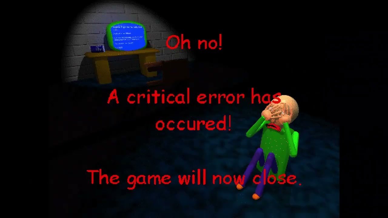 Classic error screen baldi s basics classic remastered youtube
