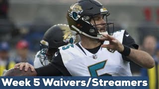 Fantasy Football Week 5: Waivers, Streaming QBs & Defenses