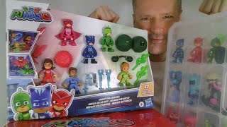 Organizing My PJ Masks Figure Collection & Nighttime Heroes Hasbro Unboxing Review Comparison