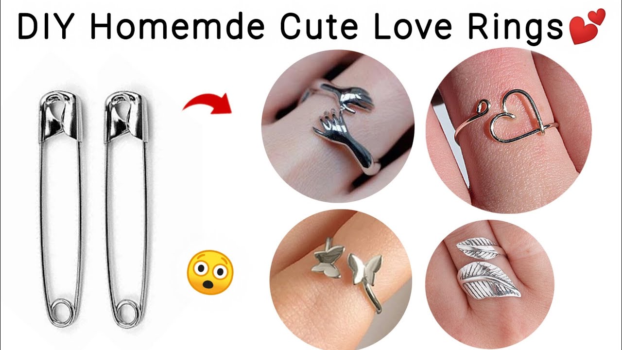 DIY Homemade cute love rings 🥰😍/how to make rings at home/homemade rings