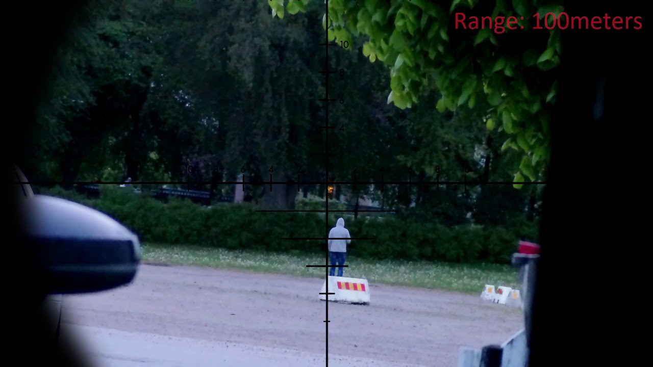 100m shot from Silverback SRS (3,2joule)