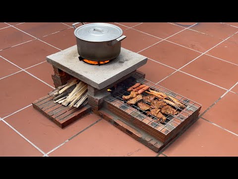 Versatile wood-burning stove suitable for home use, cement ideas - YouTube