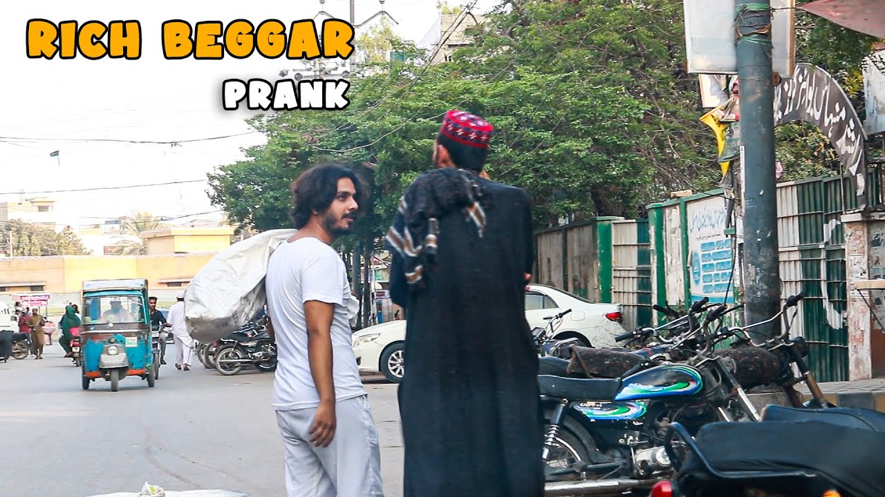 Rich Beggar With Iphone 14 Pro Max Prank | Basit Ali - YouTube