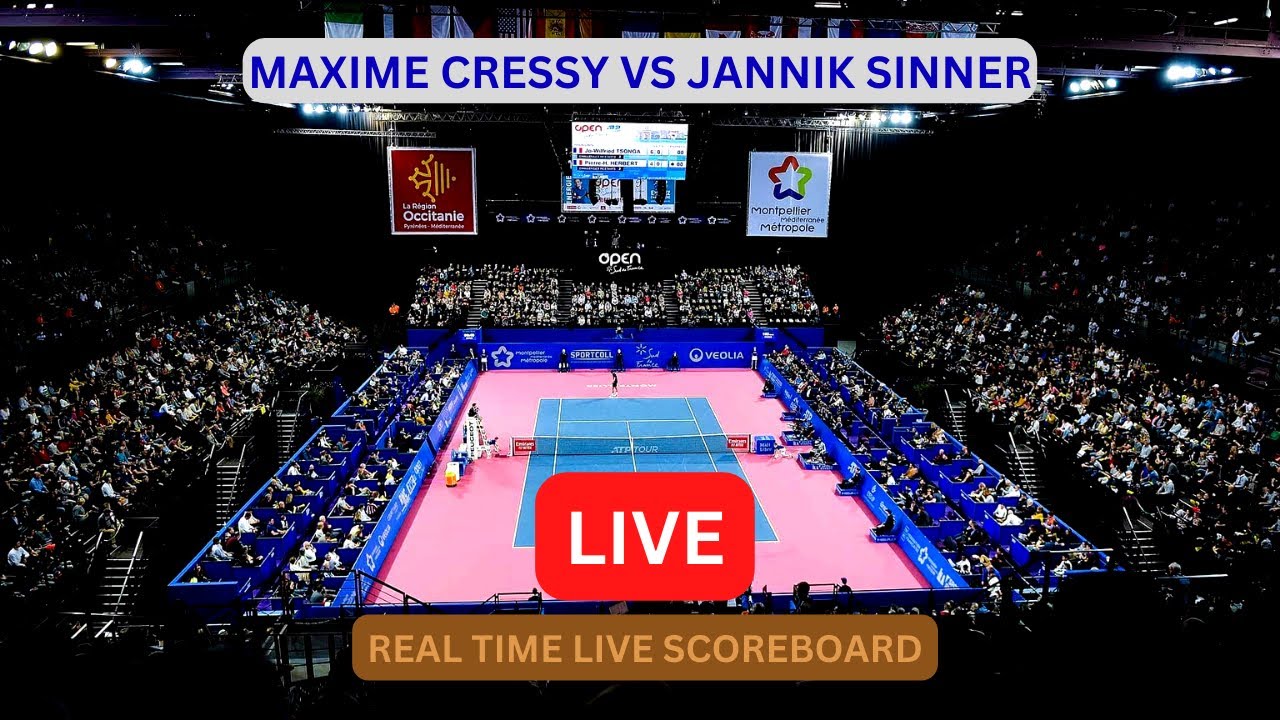 Maxime Cressy Vs Jannik Sinner LIVE Score UPDATE Today Tennis Open Sud