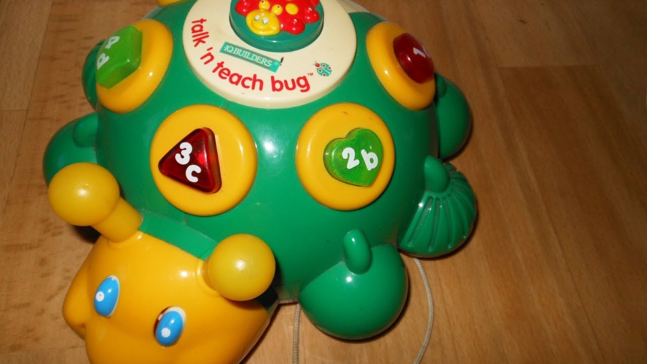 IQ builders Talk N Teach musical Bug 1997 pull along vintage toy
