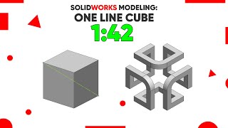 ONE LINE CUBE AXIS PATTERN APPROACH | SOLIDWORKS 1:42