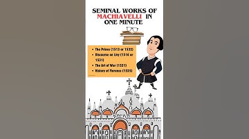 SEMINAL WORKS OF MACHIAVELLI IN A MINUTE||UGC NET|CUET PG|UPSC PSIR OPTIONAL|WESTERN THOUGHTS