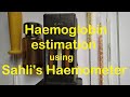 Hemoglobin and Sahali's Method Quiz