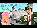 TOURING A VERY EXPENSIVE BLOXBURG GARDEN PALACE! It's crazy and has a secret...