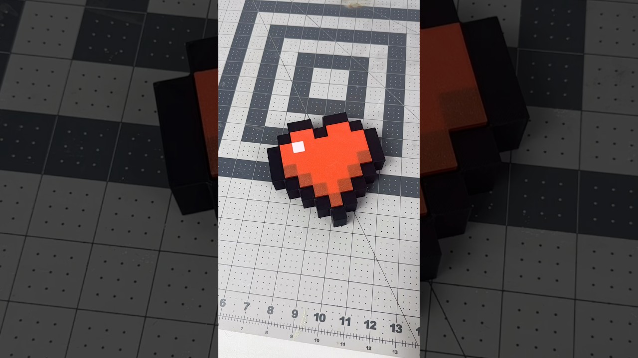 Large 3D Printed Minecraft Heart Clicker 