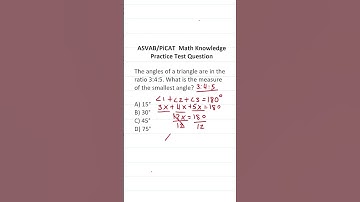 ASVAB/PiCAT Math Knowledge Practice Test Q: Triangle Sum Theorem #acetheasvab w #grammarhero