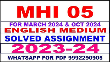 mhi 05 solved assignment 2023-24 | mhi 5 solved assignment in english 2024 | mhi 5 2024