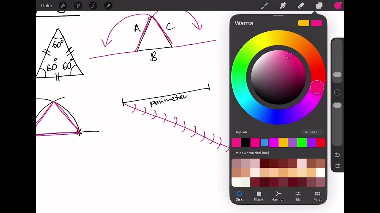 Segitiga sama sisi dan segitiga jika diberi perimeter