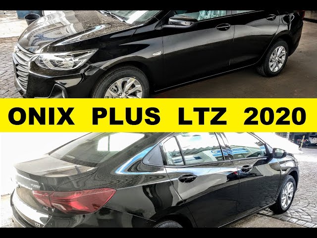 Detalhes novo Chevrolet Onix Hatch turbo LTZ preto ouro negro 2020