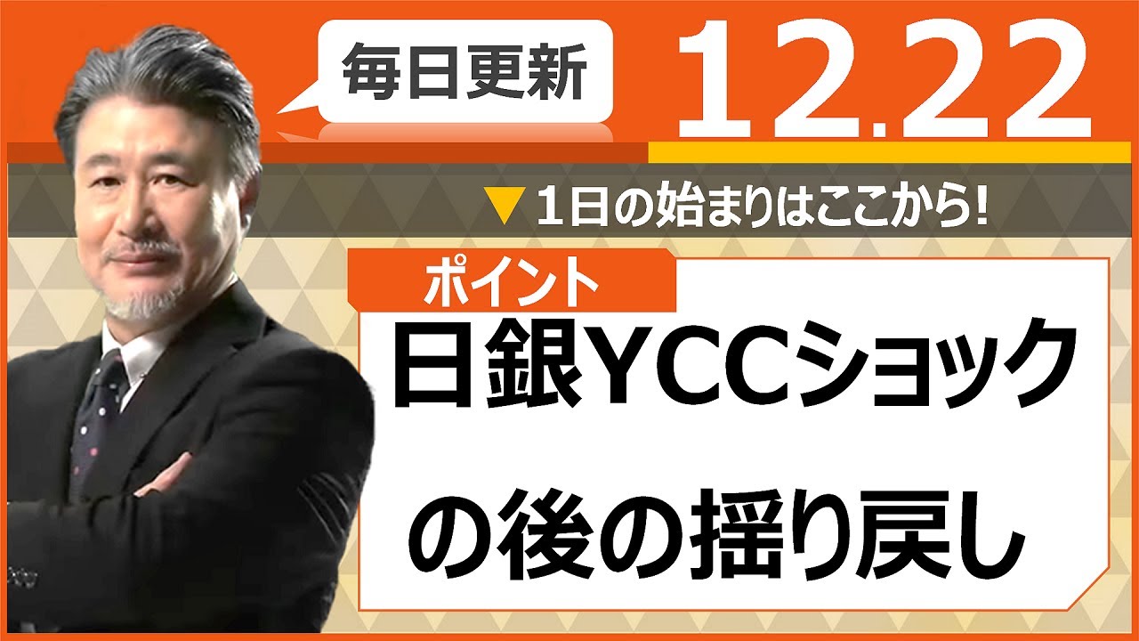 【FX｜相場分析】　日銀YCCショックの後の揺り戻し。　2022/12/22（木）