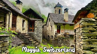 Maggia, Ticino, Switzerland walking tour 4K - A unique beautiful village in Maggia valley