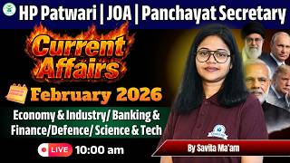 HP Patwari/JOA/Panchayat Secretary 2026 | February Current Affairs | Economy, Banking,Science &amp; Tech