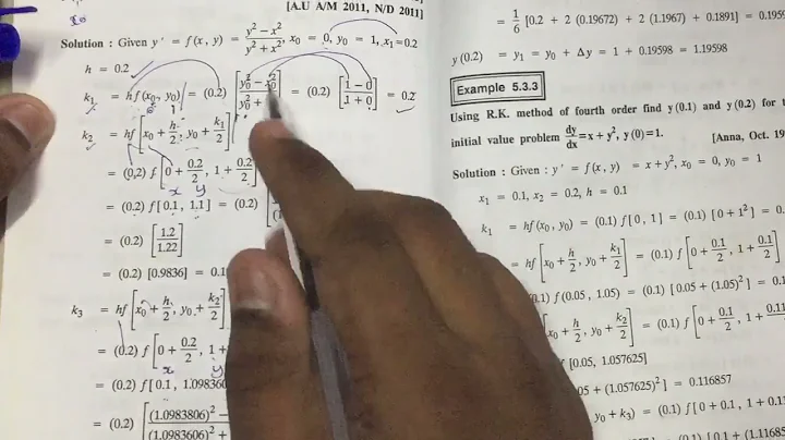 Runge kutta method fourth order unit 5 m2 tamil