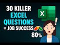 30 Complex Excel Interview Questions &amp; Practice Tests for Career Change