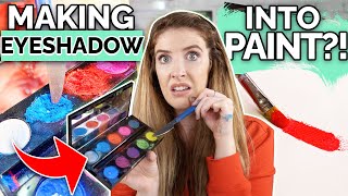 Making PAINT Out Of EYESHADOW? I destroyed these palettes..