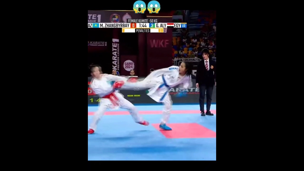 Amazing female kumite karate combat | Girl Fight | WKF kumite -50 KG Cairo 2024 