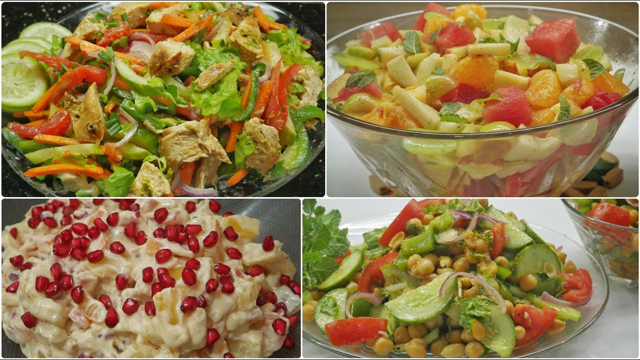 রমজান স্পেশাল ৪ রকম সালাদ রেসিপি (ফ্রুট, প্রোটিন, রাশিয়ান, চিকেন)। Ramadan special 4 Salad recipe