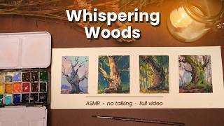 Whispering Woods | Quiet Tree Studies in Gouache 🌿 No Talking (Part 1)
