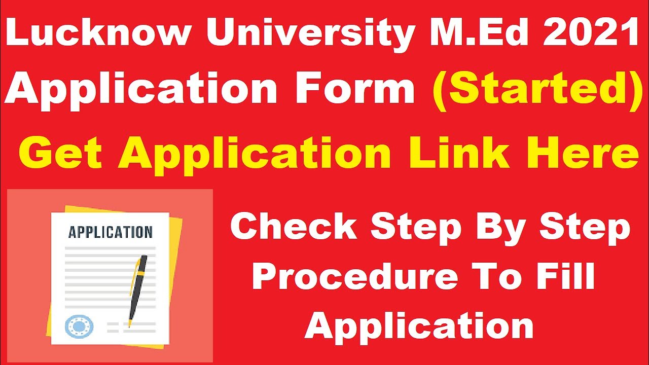 Lucknow University M.Ed 2021 Application Form (Started) - How to Fill Lucknow University Application
