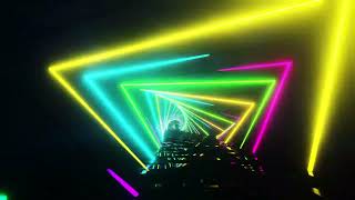 Multicolor Neon Triangle Tunnel 4K | 1-Hour Ambient Background for TV (No Sound) — VJ Loop