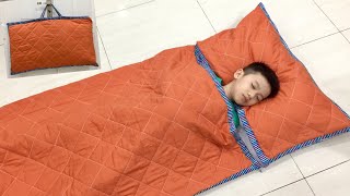 ✅ How to sew a simple and neat travel sleeping bag/ How to sew a simple and neat office sleeping bag