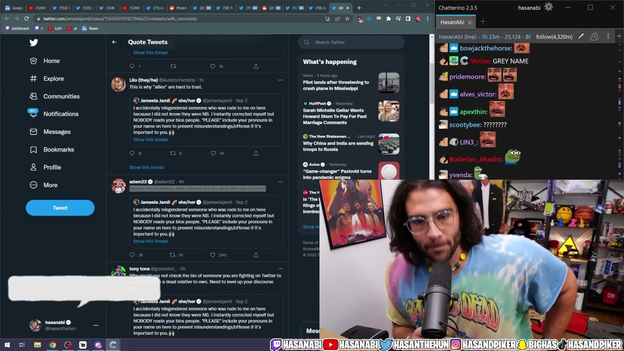 Jameela Jamil Misgendering Drama On Twitter | Hasanabi Drama