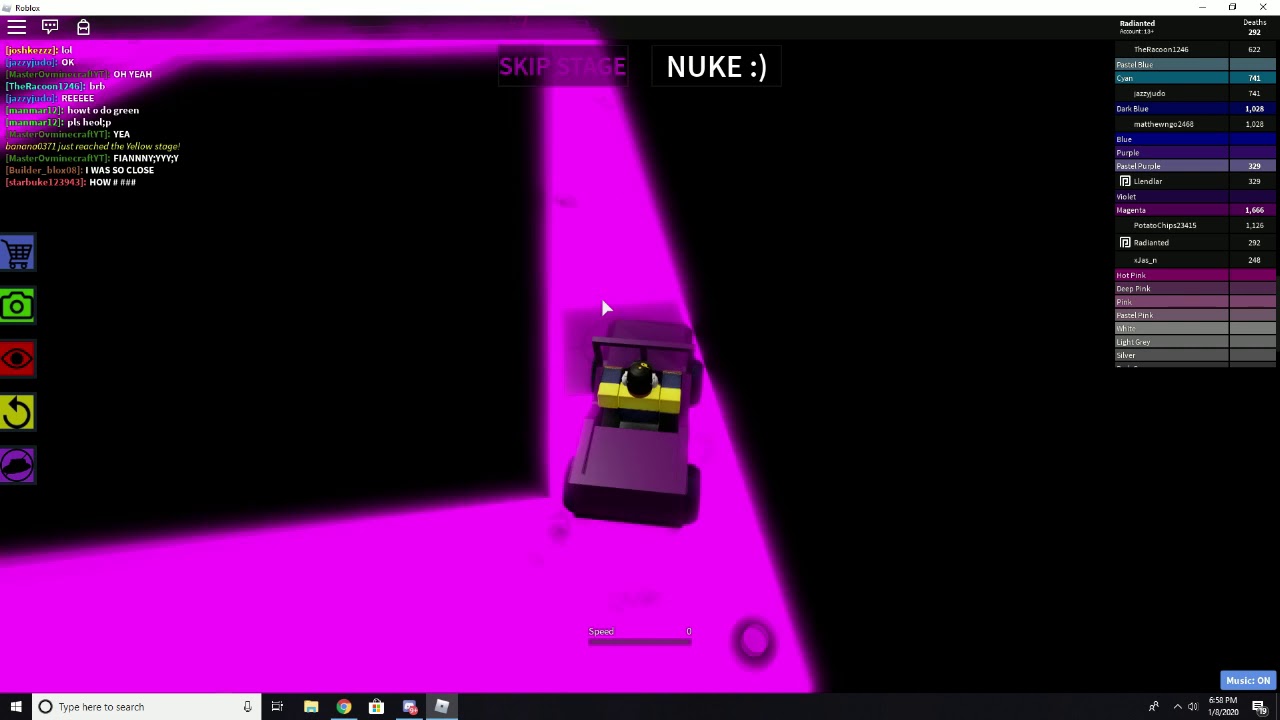 roblox the impossible obby hot pink