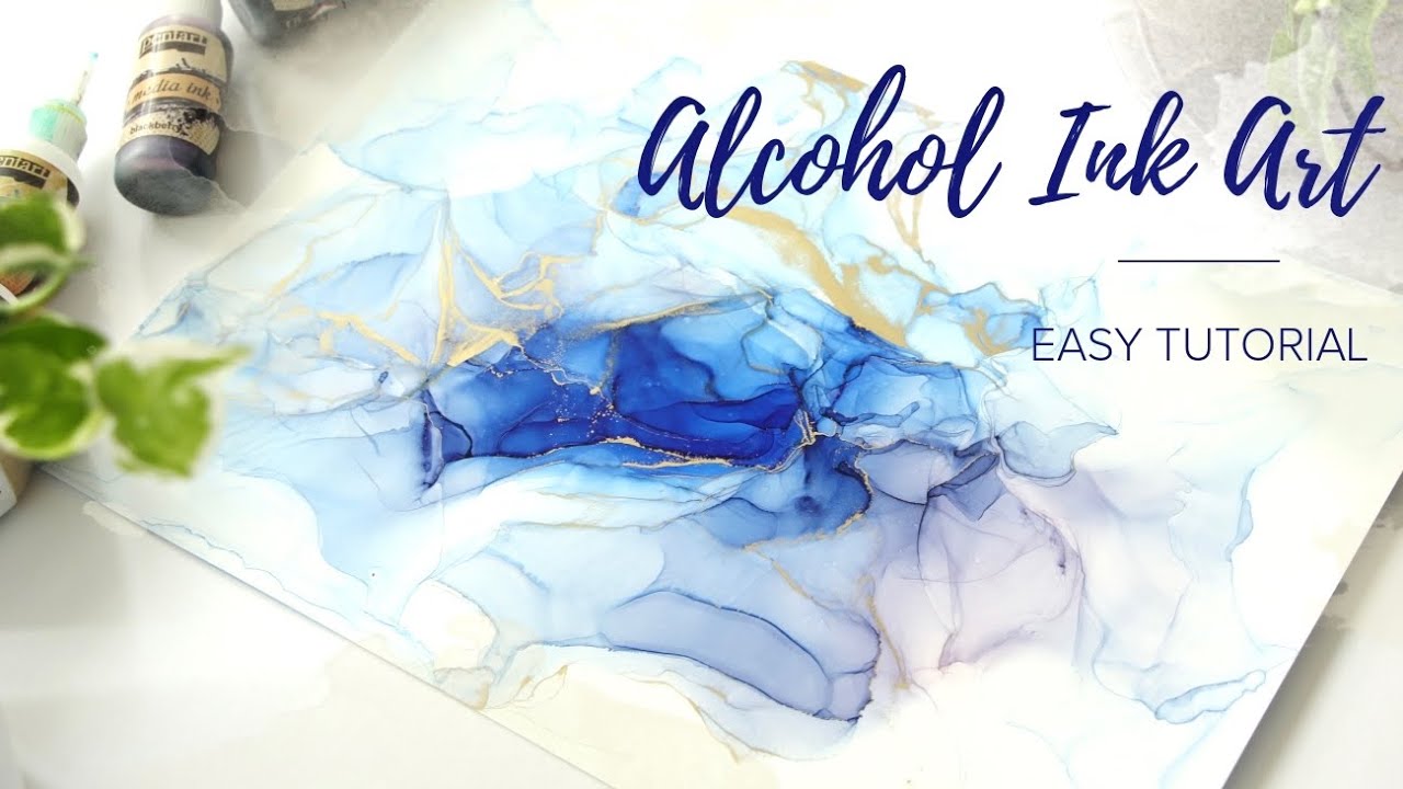 Alcohol Ink, Beginner Tutorial Fluid Art ( in real time) ( nr 56