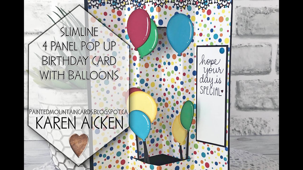 Bright Slimline 4 Panel Pop Up Card
