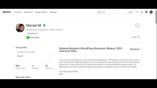 Usman Mohl - Web Design Freelance Introduction for Upwork