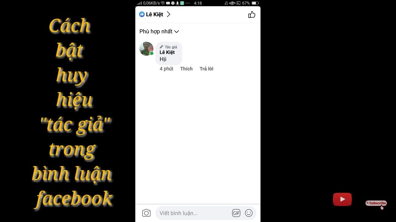 Bật biểu tượng tác giả trong bình luận facebook | minh kiet tg | Tóm tắt các thông tin liên quan đến bình luận facebook bằng hình ảnh mới cập nhật